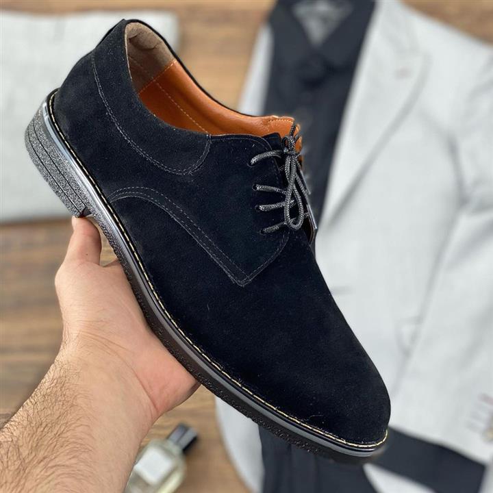 کفش کلاسیک مردانه رنگ مشکی جنس جیر اشبالت سایز 40 الی 45 کد 985